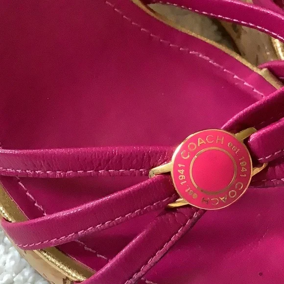 Beautiful fucsia Coach sandals size 7.5 - Picture 2 of 7